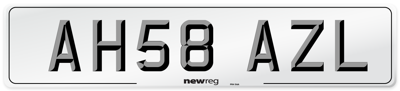 AH58 AZL Number Plate from New Reg